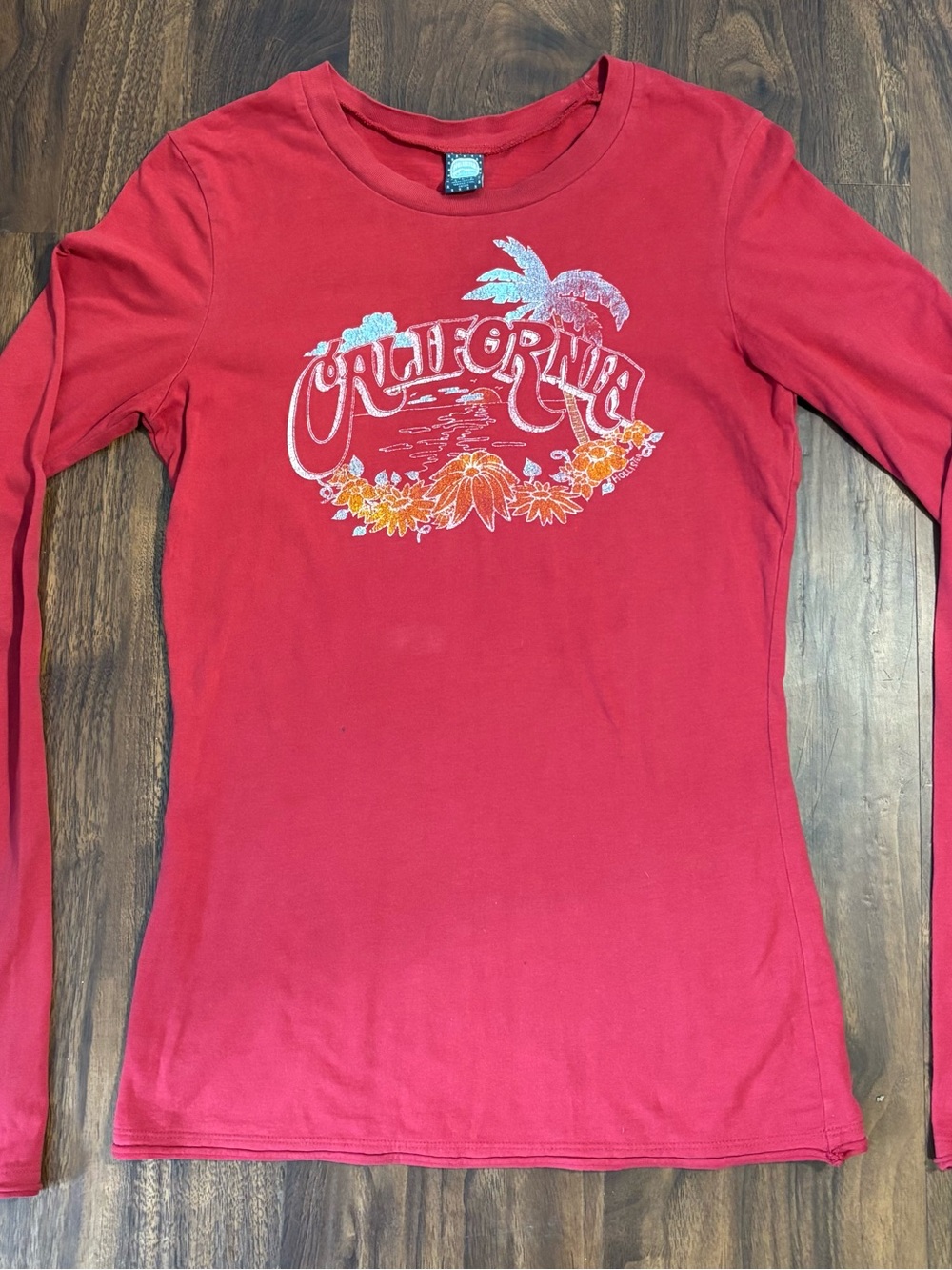 Hollister Red California Graphic Long-Sleeve Tee